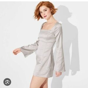 Wild Fable Silver Long Sleeve Dress